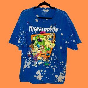 Bleached Nickelodeon Graphic T-Shirt Men’s XL Distressed Bleach Dye Tee